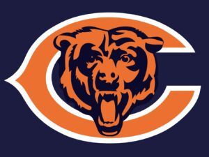 A bear head with the chicago bears logo.