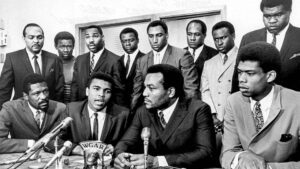 Muhammad Ali doing a press conference