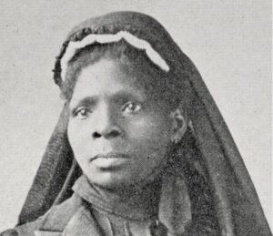 A black and white photo of an african american woman.