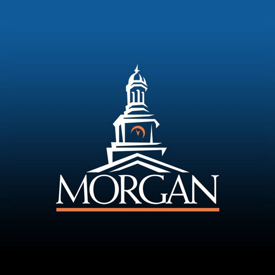 A blue background with the word " morgan ".