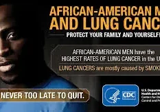 A poster on african-american men have highest rates of lung cancer