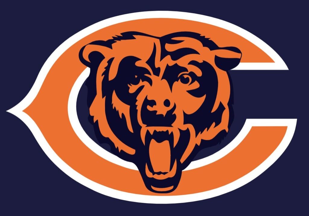 A bear head with the chicago bears logo.